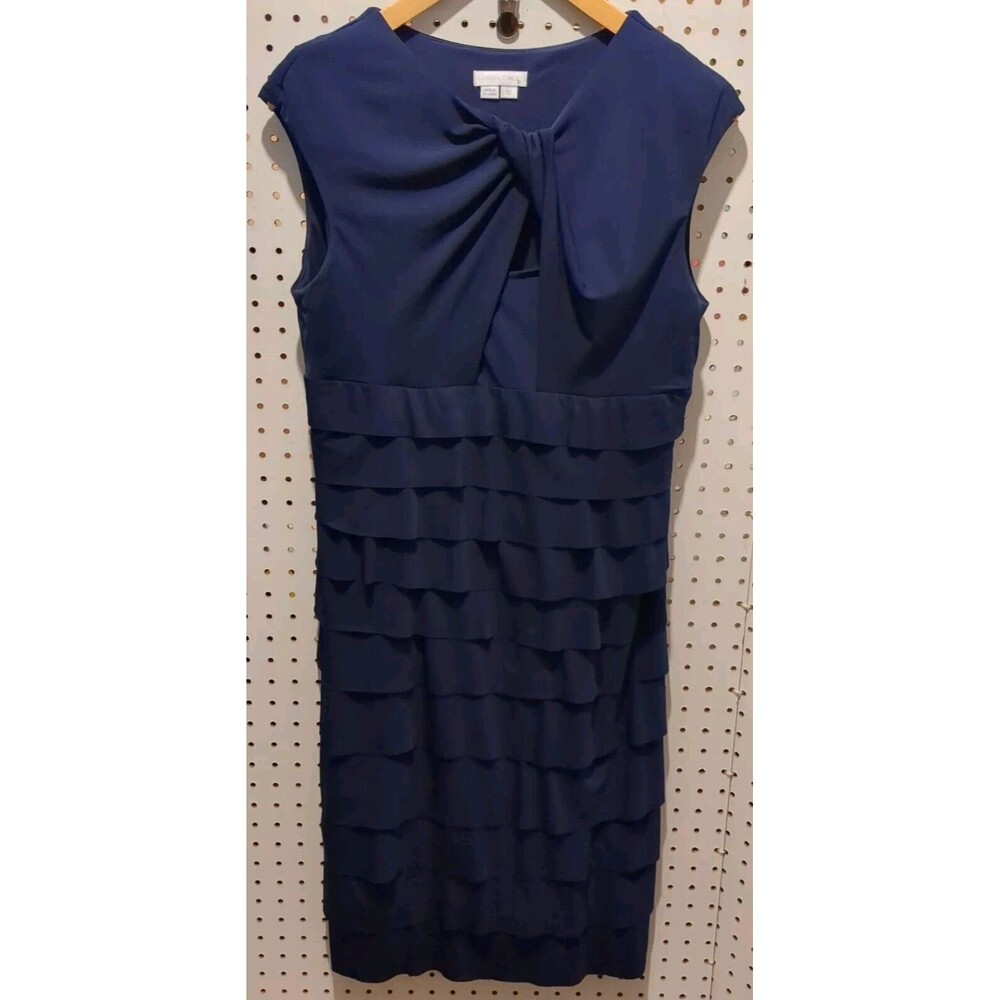 London Times Blue Sleeveless Dress Size 10